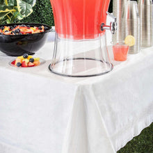 White 3-ply tissue table cover on an outdoor buffet table