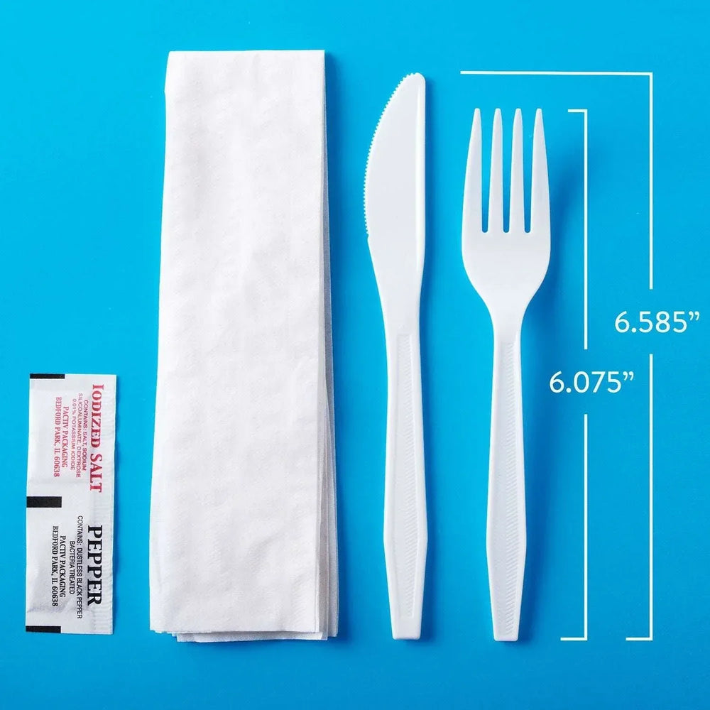 Member's Mark White Plastic Cutlery Packets 200 ct. - USA MEGA SHOP