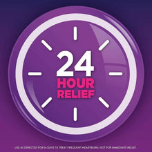 24-hour relief icon for delayed-release omeprazole tablets