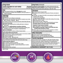 Omeprazole tablets drug facts label with dosage and warnings text