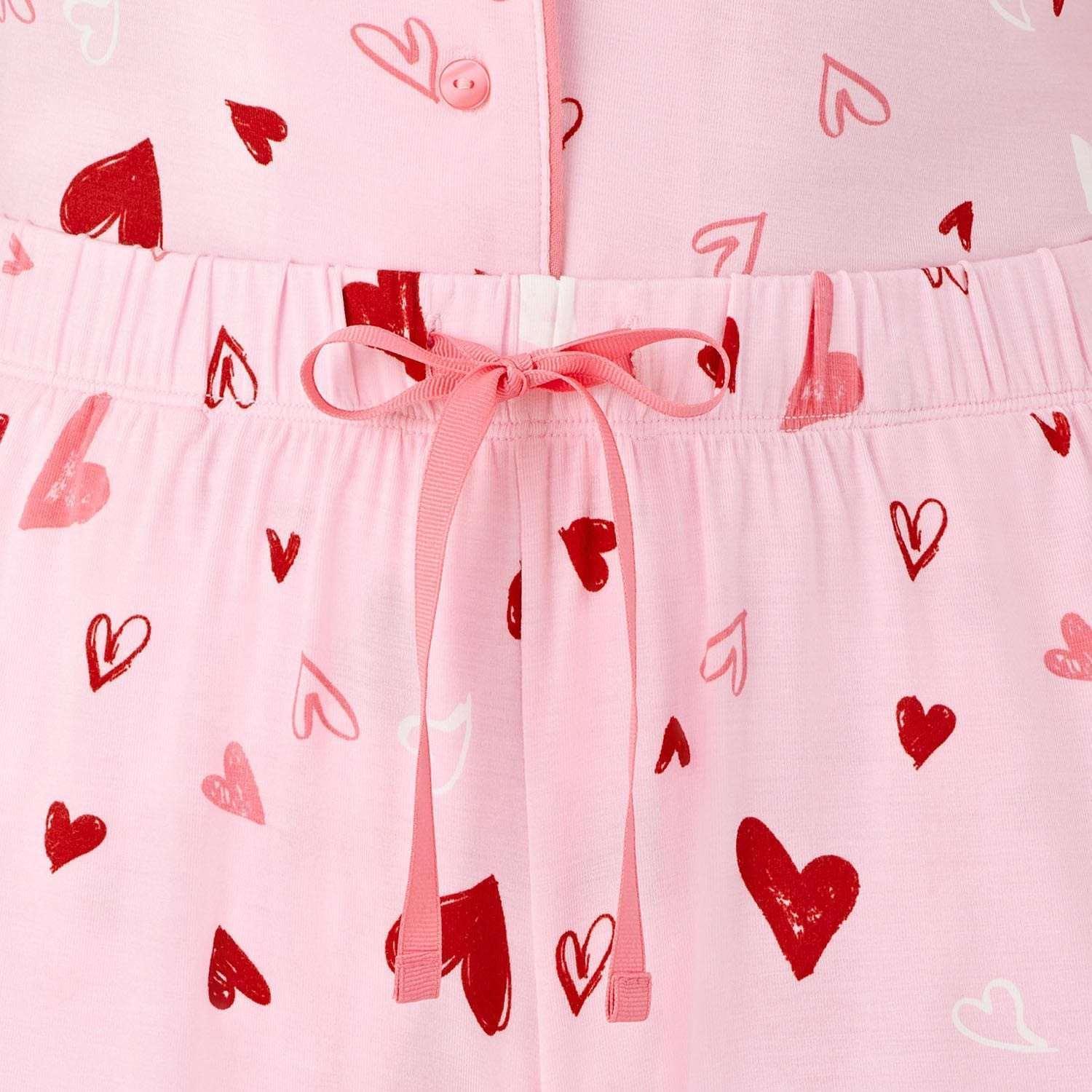 Member's Mark Women's Valentines Notch Collar Pajama Set