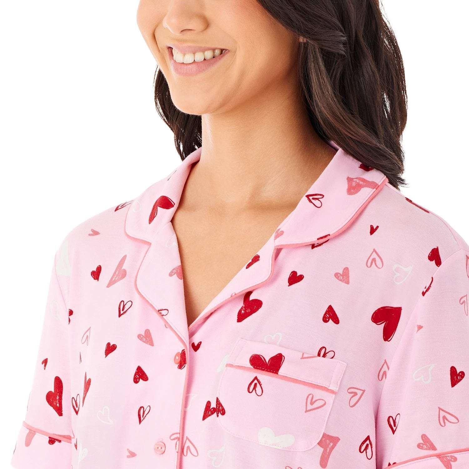 Member's Mark Women's Valentines Notch Collar Pajama Set