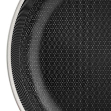 Nonstick pan interior with speckled hex-pattern surface