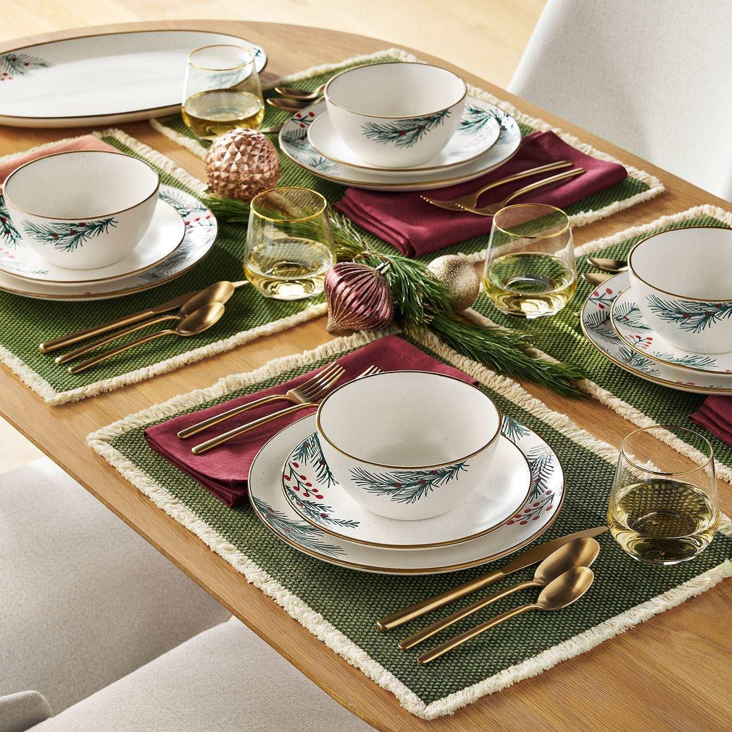 Member's Mark 12-Piece Stoneware Holiday Dinnerware Set - USA MEGA SHOP