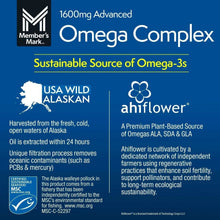 Omega complex label with sustainable omega-3 sources and ahiflower information.