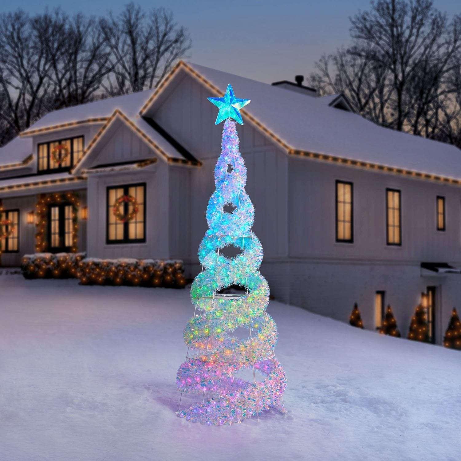 Member's Mark 8' Pre-Lit Iridescent Color-Changing Spiral Tree - USA MEGA SHOP