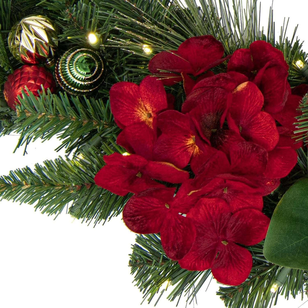 Member's Mark 9' Red Pre-Lit Decorated Garland - USA MEGA SHOP
