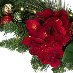 Member's Mark 9' Red Pre-Lit Decorated Garland - USA MEGA SHOP