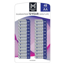 48-pack AA alkaline batteries blister card, Member's Mark