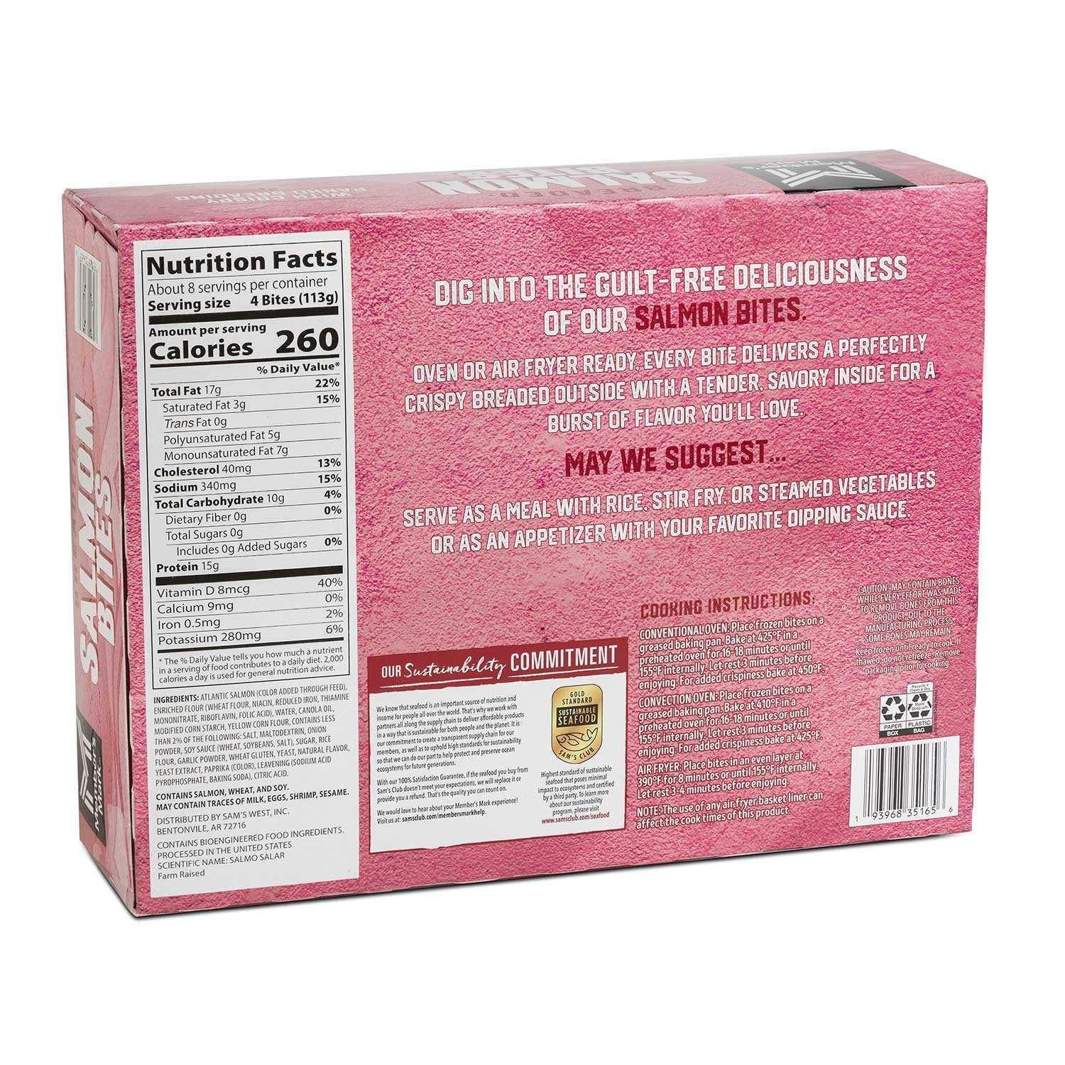 Member's Mark Breaded Salmon Bites, Frozen, 2 lbs.