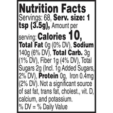 Butter chicken curry seasoning label showing nutrition facts: servings 68, calories 10