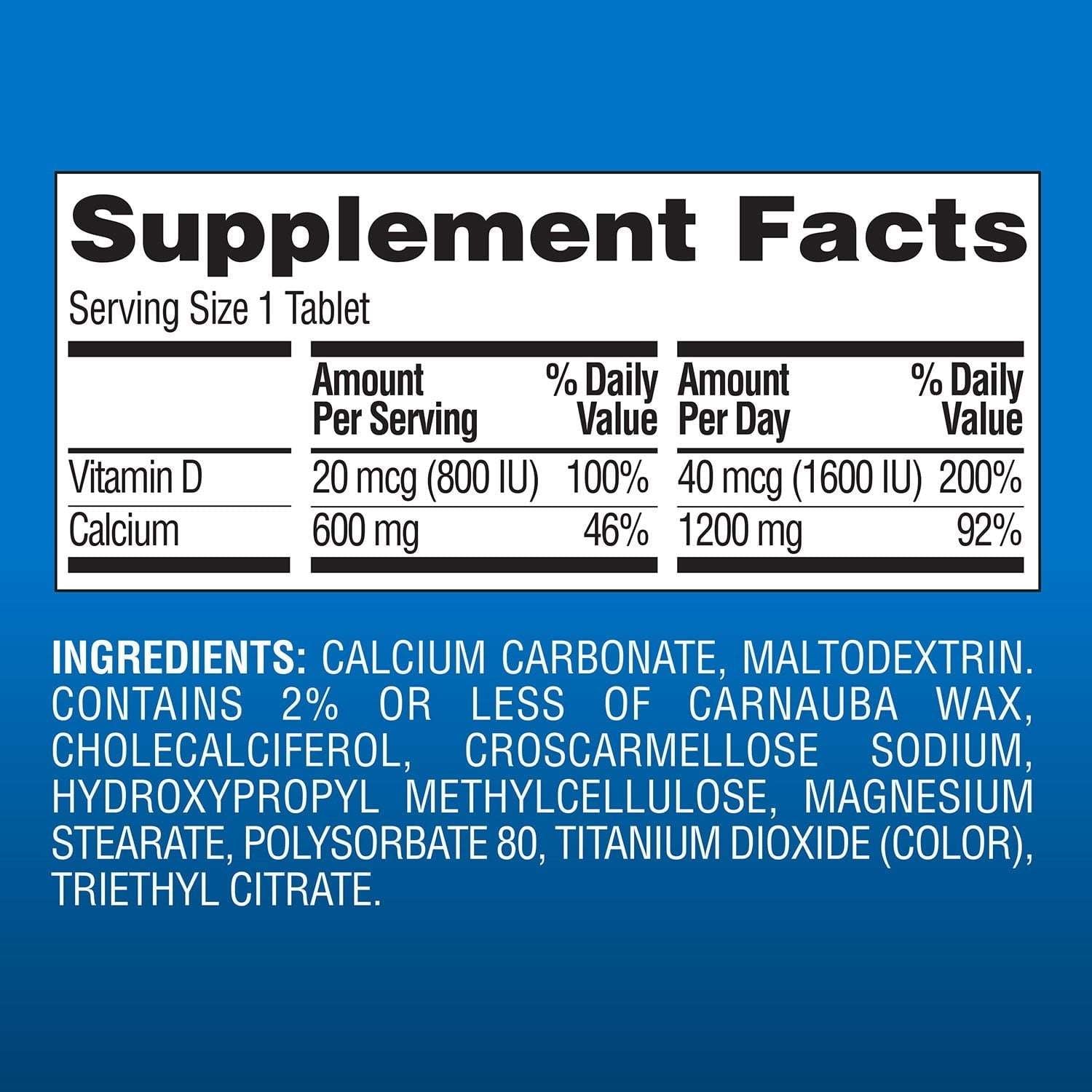 Member's Mark Calcium with Vitamin D3 Tablets, 600 ct.