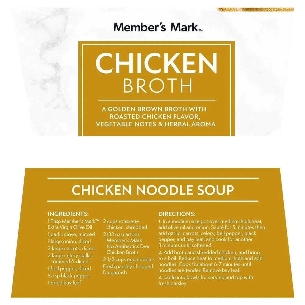 Member's Mark Chicken Broth, 32 oz., 6 pk. - USA MEGA SHOP
