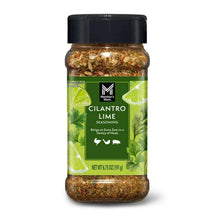 Cilantro lime seasoning jar with dark cap and green label