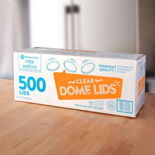 Clear dome plastic lids with straw slot, 500-count product box