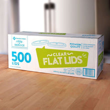 Clear flat plastic lids with straw slot, 500-count carton for cup lids
