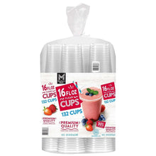 Clear plastic cups bundle with shrink-wrap, 16 fl oz, 132 count