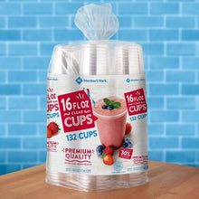 Clear plastic cups multipack with label, 16 fl oz, 132 count