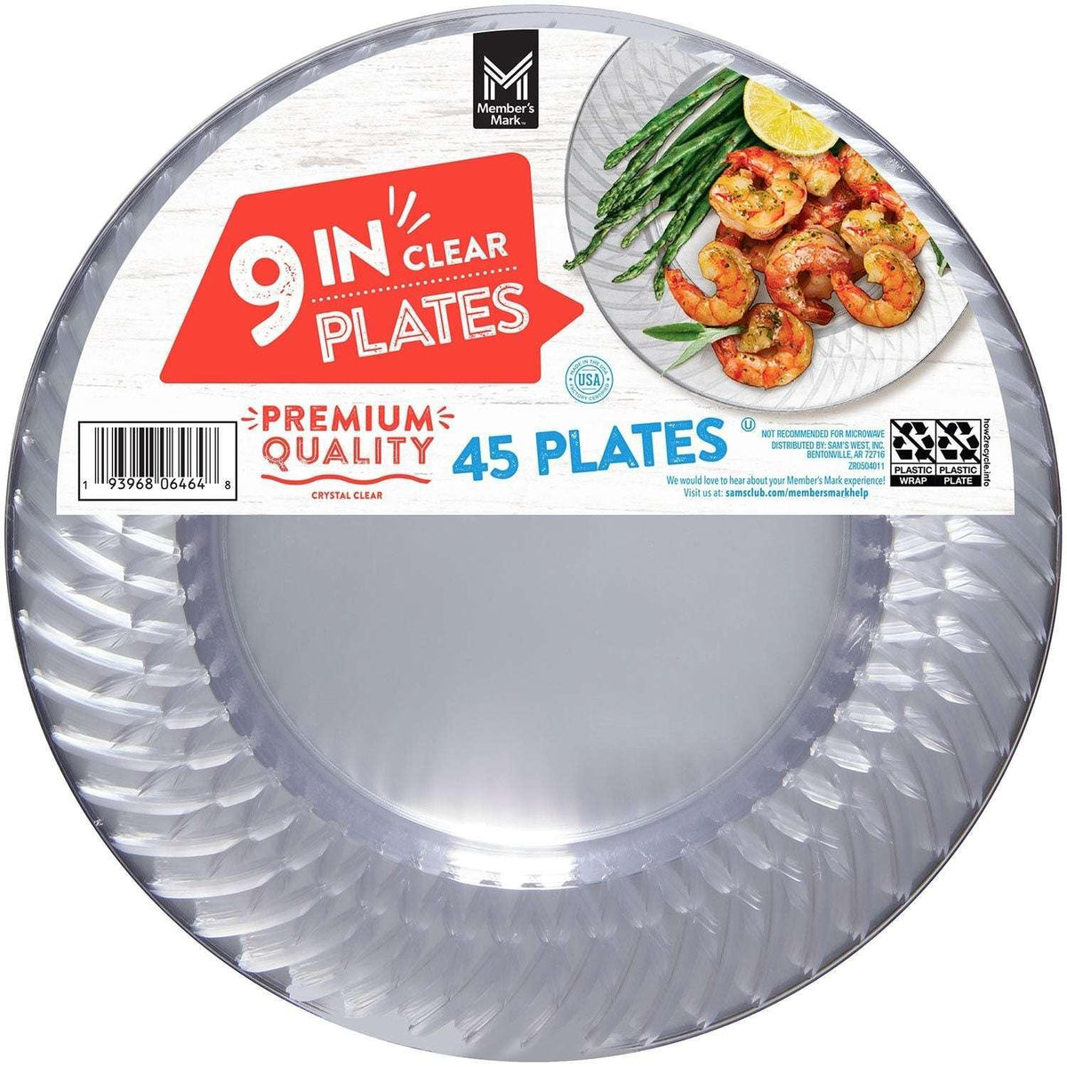 Member's Mark Clear Plastic Plates, 9" 45 ct. - USA MEGA SHOP