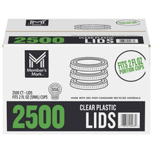 Clear plastic portion lids box, 2500 count, for 2 oz cups