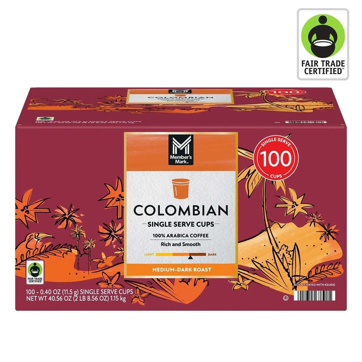 Member's Mark Colombian Medium-Dark Roast Coffee Pods, 100 ct.