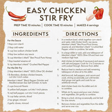 Crushed red pepper recipe card: easy chicken stir fry ingredients and directions