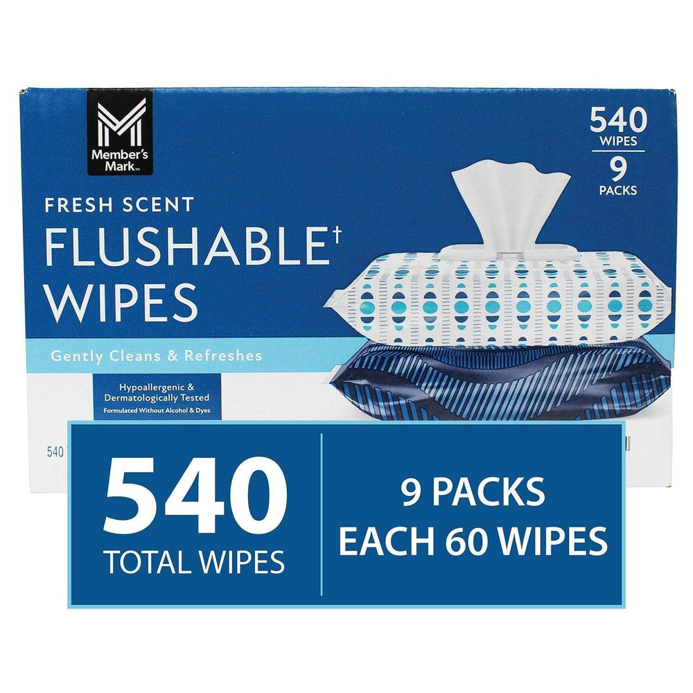 Member's Mark Flushable Wipes, Fresh Scent, 540 ct. - USA MEGA SHOP