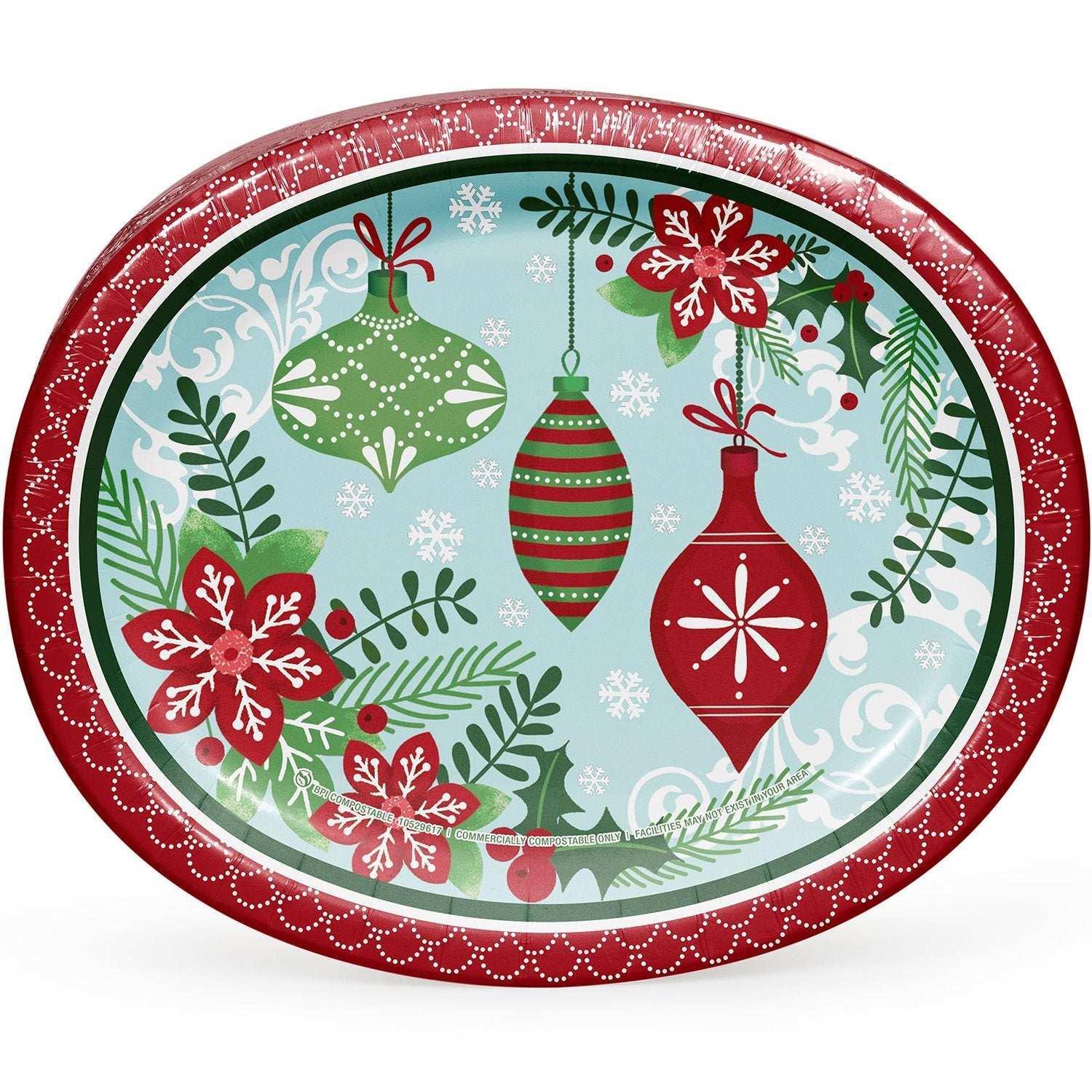 Member's Mark Holiday Oval Paper Plates, 10" x 12", 50 ct. - USA MEGA SHOP