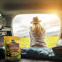 Honey vanilla nut and fruit clusters bag on a camping vehicle bed