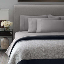Egyptian cotton sheet set in zinc gray, with flat sheet and pillowcases