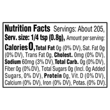 Nutrition facts panel for Italian herb seasoning, servings and nutrient amounts
