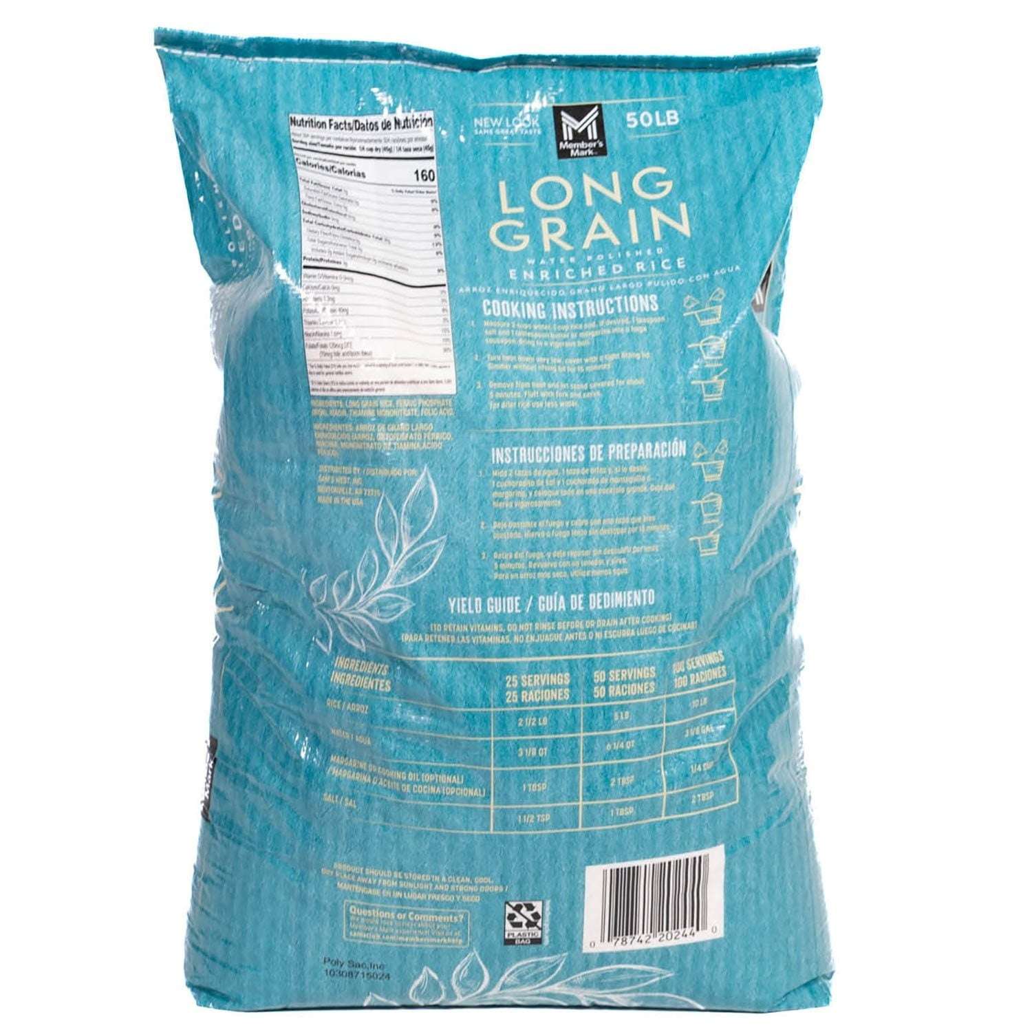 Member's Mark Long Grain White Rice, 50 lbs.