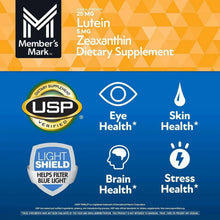 Dietary supplement panel with Eye Health, Skin Health, Brain Health, and Stress Health icons