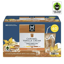Coffee pod pack for caramel vanilla cream, medium roast, single-serve, 60 count