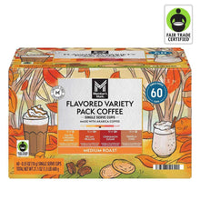 Flavored coffee variety pack box, medium roast, single-serve pods, 60 ct.
