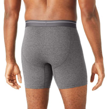 Heather grey cotton stretch boxer briefs with dark waistband, full front view