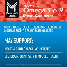 Omega 3-6-9 dietary supplement label with may support claims