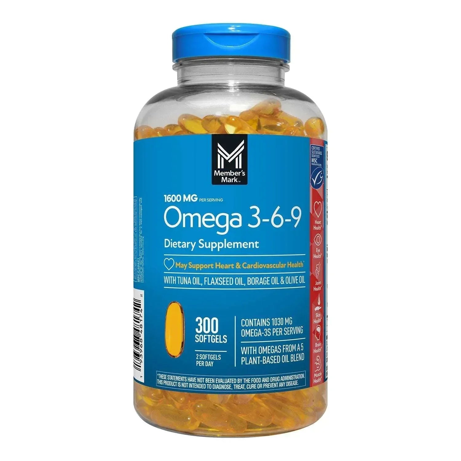 Member’s Mark Omega 3-6-9 Softgels with Sustainably Sourced Tuna Oil, 300 Count