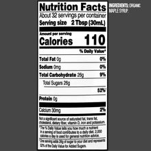 Organic maple syrup Nutrition Facts, serving size 2 Tbsp (30 mL)