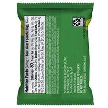 Back of organic fruity snacks pouch with Nutrition Facts and product info