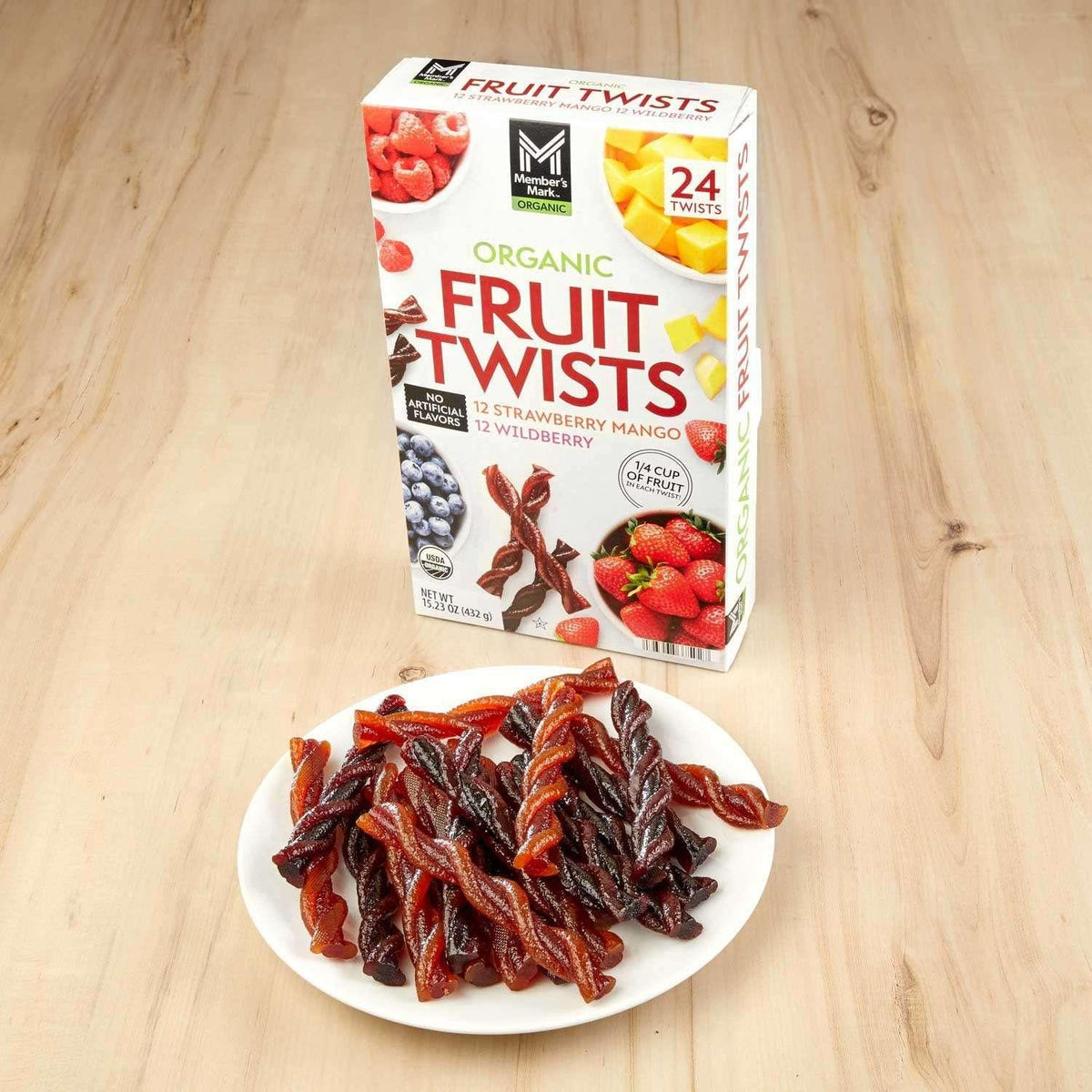 Member's Mark Organic Fruit Twist, Variety Pack, 0.63 oz., 24 pk.