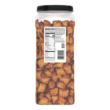 Peanut butter filled pretzels jar with Nutrition Facts panel on back