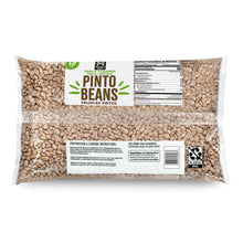 Pinto beans 12 lb bag back panel with nutrition and preparation info