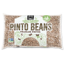 Triple cleaned pinto beans bag, 12 lb package with pinto beans label