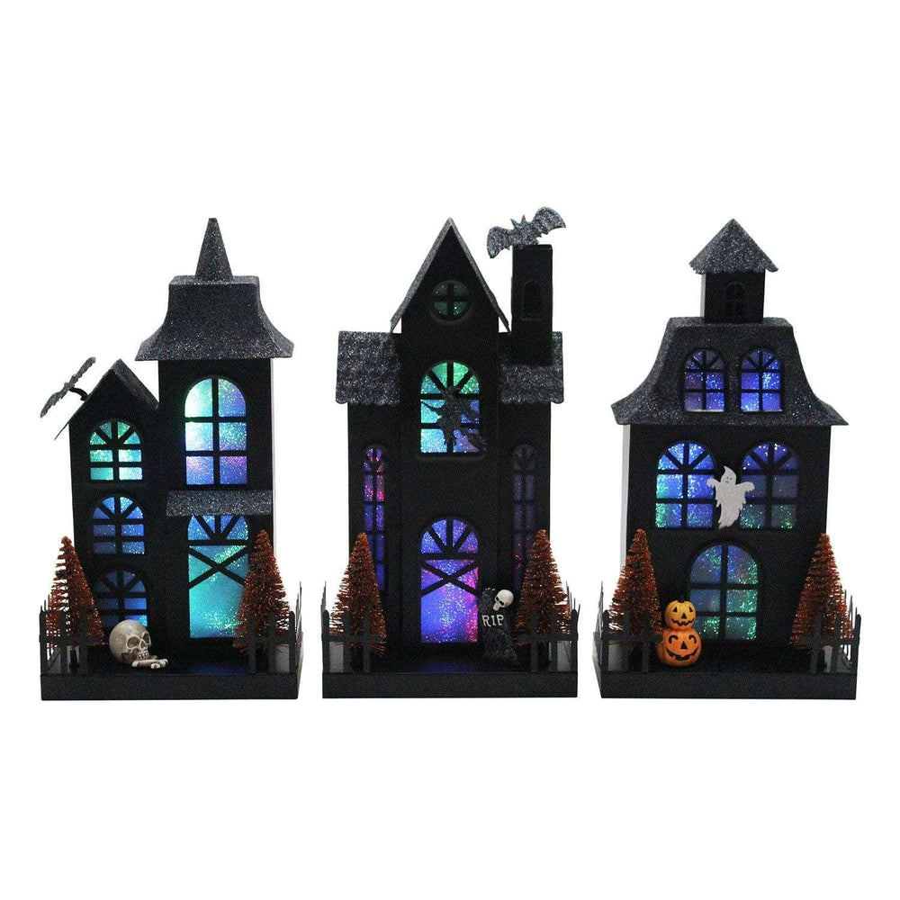 Member's Mark Pre-Lit Metal Halloween Houses, Set of 3 - USA MEGA SHOP