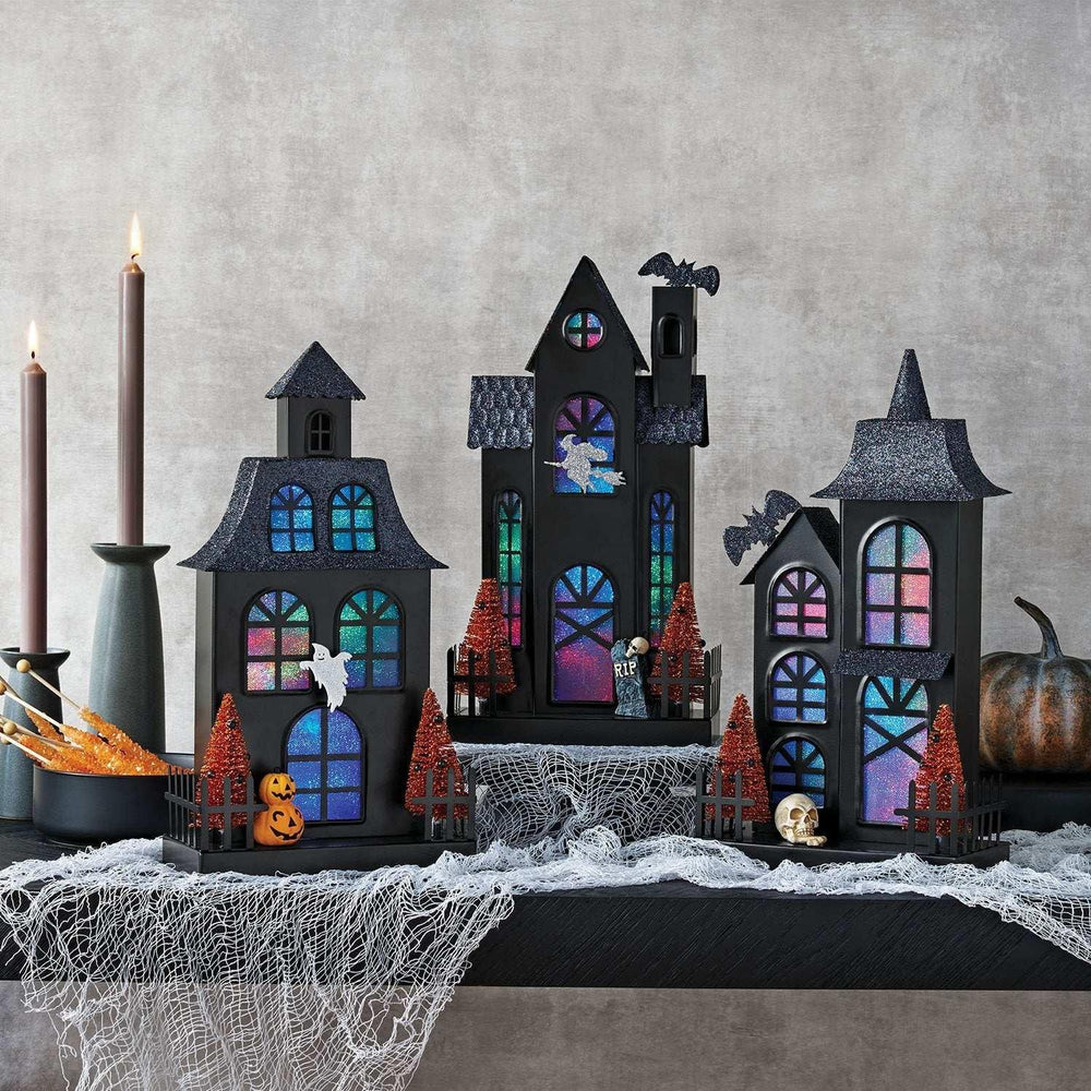 Member's Mark Pre-Lit Metal Halloween Houses, Set of 3 - USA MEGA SHOP