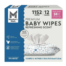 Premium baby wipes pack with blue-and-white branding and star-pattern wipes pouch
