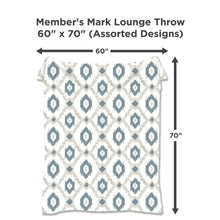 Assorted lounge throw design with blue diamond pattern on white background