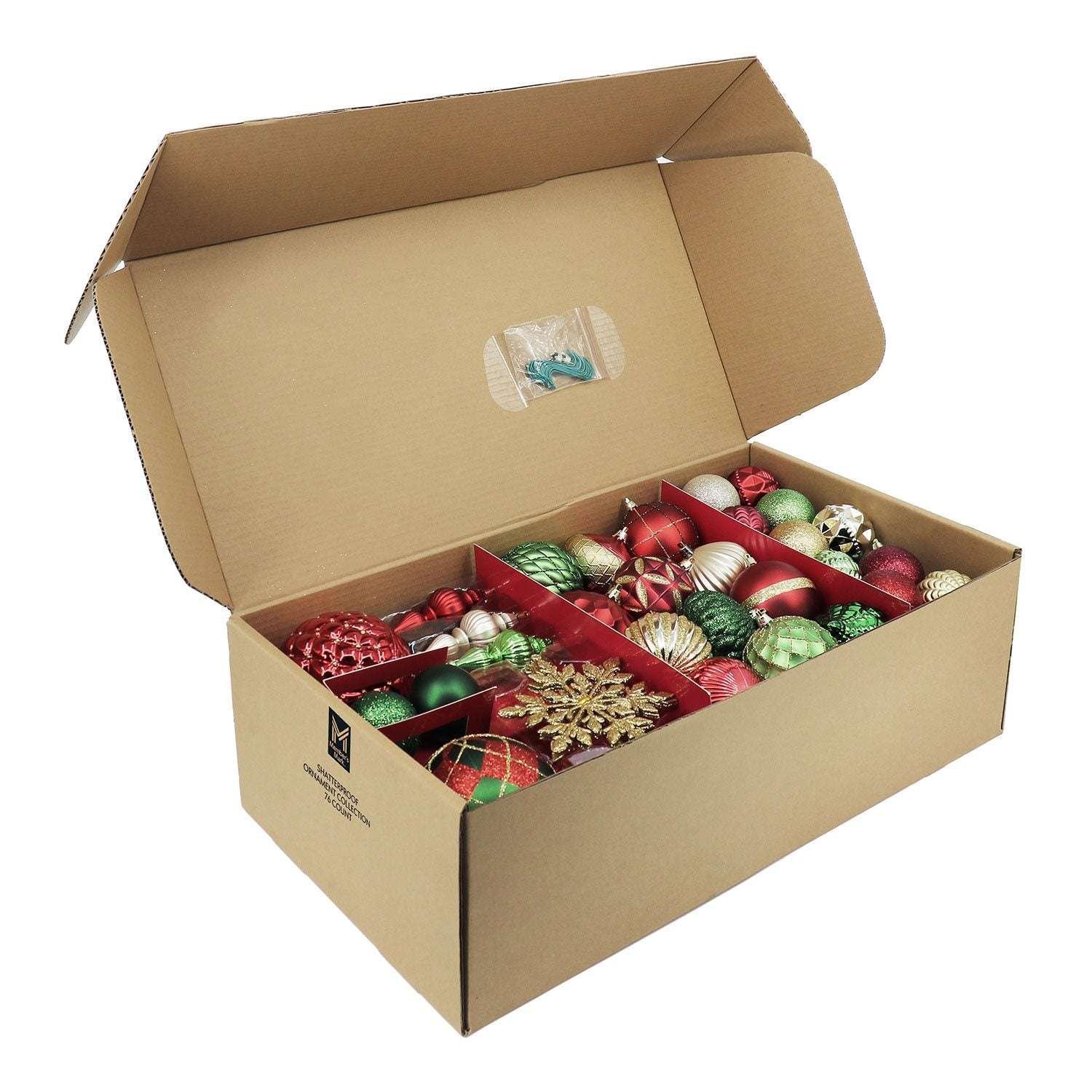 Member's Mark Shatterproof Ornament Collection, 76 pcs.