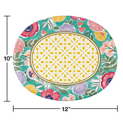 Member's Mark Spring Oval, Paper Plates, 10" x 12", 50 ct.